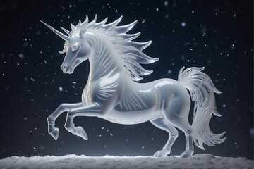 Obraz na płótnie Canvas Unicorn horse on a black background