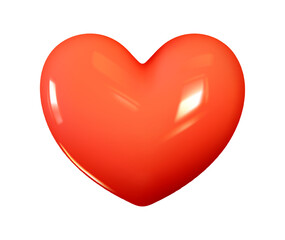 Emoji Red heart. Emotion 3d cartoon icon. Vector illustration