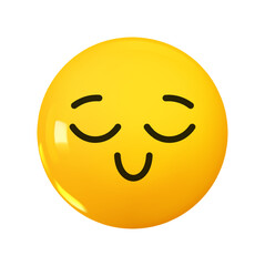 Emoji. Emotion 3d cartoon icon. Yellow round emoticon. Vector illustration