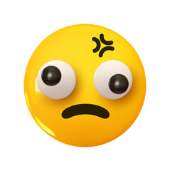 Emoji Hit my head. Emotion 3d cartoon icon. Yellow round emoticon. Vector illustration