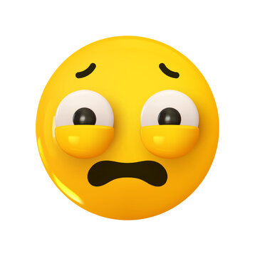 recommend clip art: Emoji Pleading Face Emoji. Emotion 3d cartoon icon. Yellow round emoticon. Vector illustration
