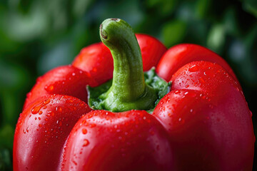 A close-up shot capturing the intricate details of a single sweet pepper
