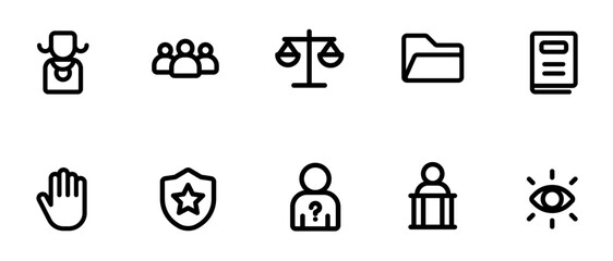 Set of Law Icons. Law and Justice Icons.