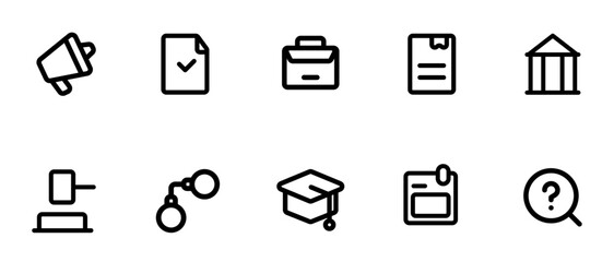 Set of Law Icons. Law and Justice Icons.