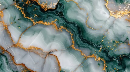 Obraz premium A seamless white gold and emerald marble pattern designed for a luxurious background