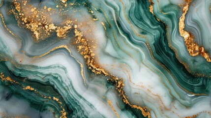 seamless white gold and emerald marble pattern for a luxurious background - obrazy, fototapety, plakaty