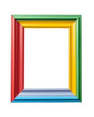One colorful picture frame for modern interior isolated on a transparent background 