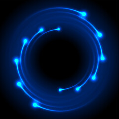 Blue glowing neon spiral circle abstract technology background. Futuristic concept vector design