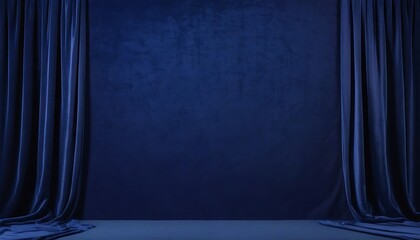 blue velvet  stage curtains with spotlights