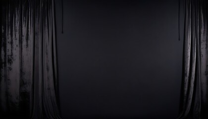 Black velvet curtain theater stage background 