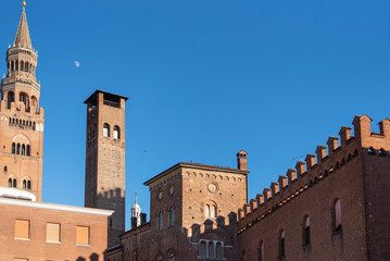 Obraz premium The Torrazzo and the Town Hall of Cremona.