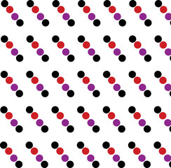Diagonal segments consist of circles or large colored dots in separate groups.