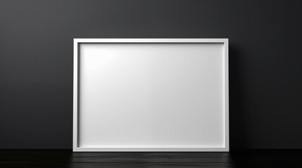 Modern art exhibit with a luminous blank canvas mockup
