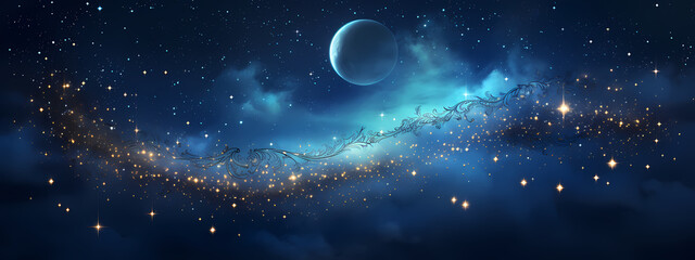 Obraz na płótnie Canvas Selenic Cosmos: The Moon's Lustrous Galaxy