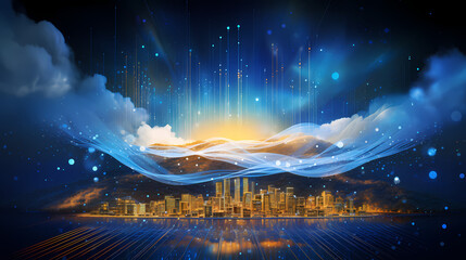 Obraz premium Cloud Vortex: A Portal to Digital Dimensions