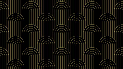 Luxury gold background pattern seamless geometric wave line circle abstract design vector. Christmas background. - 715302124