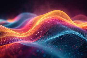 Fototapeta premium An artistic rendering of a neon wave, with a spectrum of colors flowing in a 3D space.