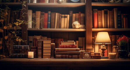 collection of books on the book shelf