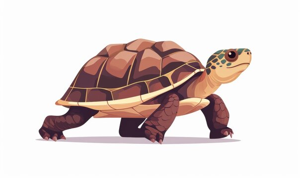 Cartoon Turtle Illustration on White Background