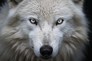 Obraz premium Close up of face of wild white wolf