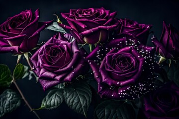 bouquet of purpule roses
