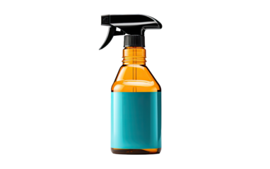 Efficiency and Performance of Diverse Spray Bottle Designs on a White or Clear Surface PNG Transparent Background.