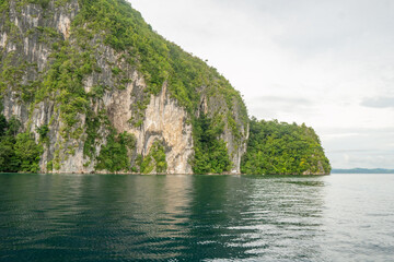 Fototapeta na wymiar The Hatusupun Cliff in Sawai, Central Maluku, Indonesia