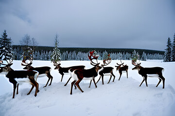 Reindeer are busy in the winter.Generative AI