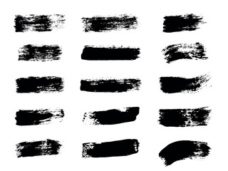 Vector paint brush spot set Hand painted background Ink scribble dab clipart