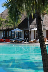 swimming pool in the tropical resort
