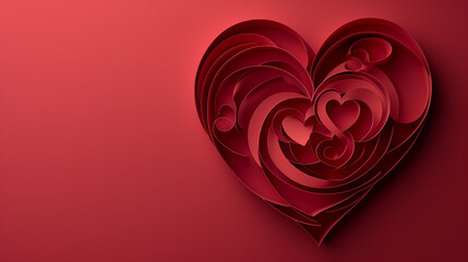 Valentine's day paper art cut background with copy space