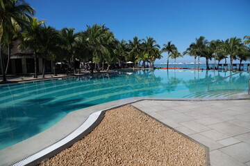 swimming pool in the tropical resort