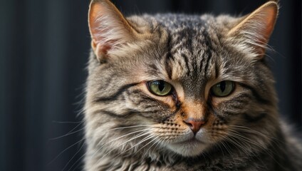 Obraz premium A close-up portrait capturing the beauty of a cat