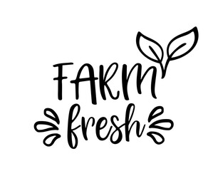 FARM FRESH. Hand drawn doodles stamp, badges, logo, icon, label. Vector brush lettering typography - farm fresh on a white background. Farm fresh natural organic product brand heart sign symbol.