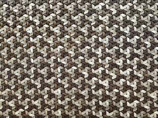 Close up photo of beautiful hand woven synthetic rattan texture in many various colors. Wicker art or rattan weaving art pattern in many shapes. Seamless texture.