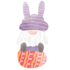 Gnome with Easter egg illustration