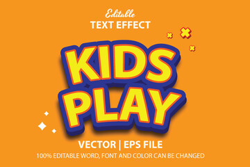 Fototapeta na wymiar 3d vector text effect template kids play
