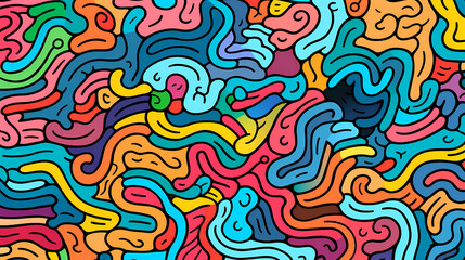 Funny doodle seamless pattern, artistic background