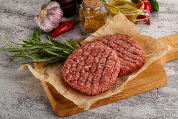 Raw burger cutlet for grill