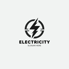 Fototapeta na wymiar Electric logo in black and white monochrome style. Generative AI.