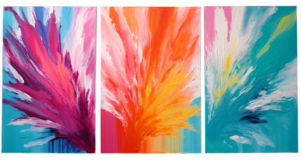 Colorful Abstract Watercolor Background Set with Vector Designs for Business Cards, Web Headers, and Floral Decorations in Pink and Blue Tones