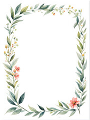 Obraz premium watercolor-illustration-featuring-a-yellow-leafy-frame-in-minimalist-style-leaf