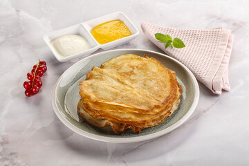 Sweet homemade thick baked pancakes