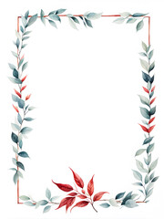 Fototapeta na wymiar watercolor-illustration-leafy-frame-inhabited-by-birds-created-in-a-minimalist-style-no-back