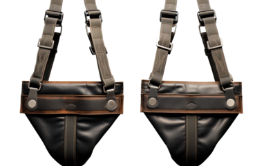 Your Ab Workout with Gym Ab Straps for Hanging Leg Raises on a White or Clear Surface PNG Transparent Background.