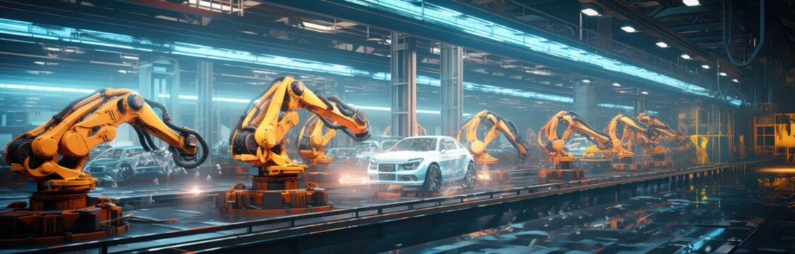 Cutting-edge Technology Is Integral To The Modern Automobile Production Line.