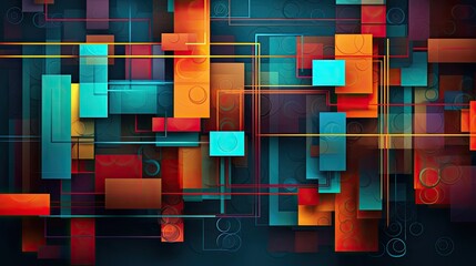 Vibrant colorful complex geometry background , Generative AI