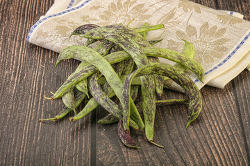 Raw green natural bean heap