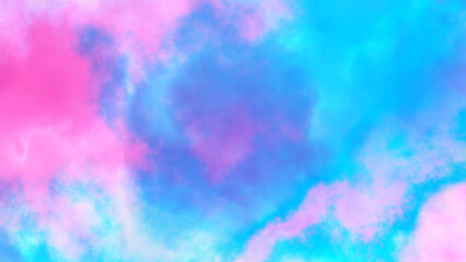 Abstract cloudy gradient background. Unicorn colorful rainbow clouds wide texture.
