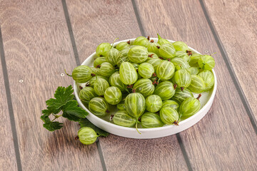 Sweet ripe gooseberries in the bowl